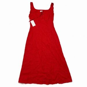 Wilfred Annabelle Red Linen Dress Size Small